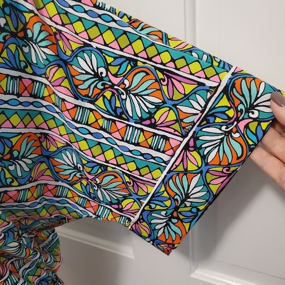 Trina Turk Swimsuit Coverup, poolside, Beachwear, tropical, colorful Size xs - Picture 4 of 11